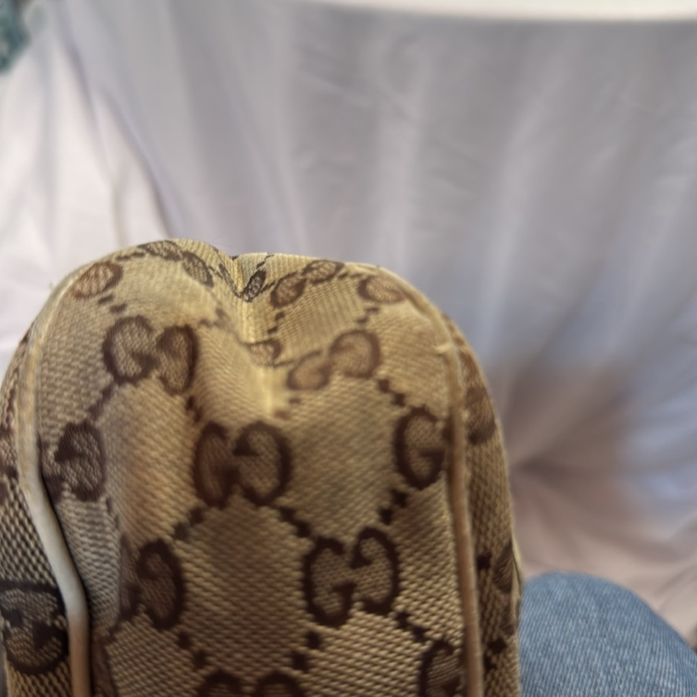 Gucci Eclipse Canvas and Cream Leather Bag with COA - Picture 13 of 15